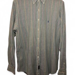Vintage Ralph Lauren Madras Striped Green Men's Shirt